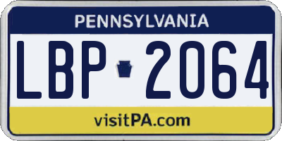 PA license plate LBP2064