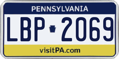 PA license plate LBP2069