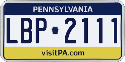 PA license plate LBP2111