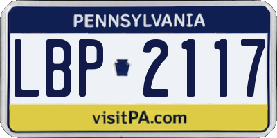 PA license plate LBP2117