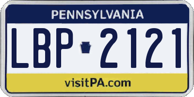 PA license plate LBP2121