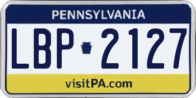 PA license plate LBP2127