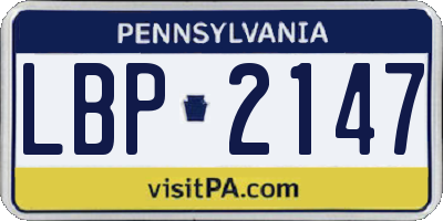 PA license plate LBP2147