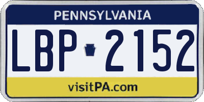 PA license plate LBP2152