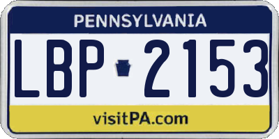 PA license plate LBP2153