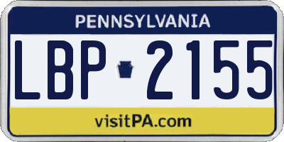 PA license plate LBP2155