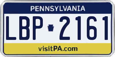 PA license plate LBP2161