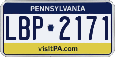 PA license plate LBP2171