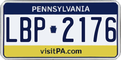 PA license plate LBP2176