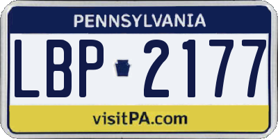 PA license plate LBP2177
