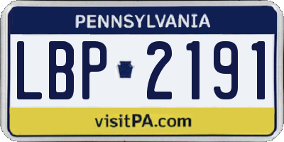 PA license plate LBP2191