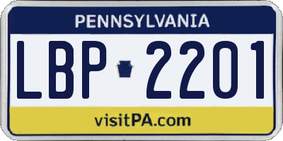 PA license plate LBP2201
