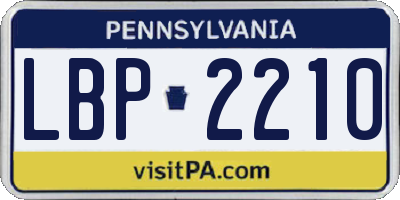 PA license plate LBP2210