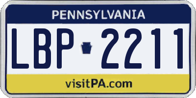 PA license plate LBP2211