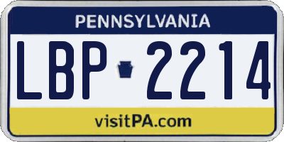PA license plate LBP2214