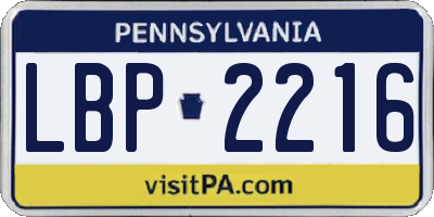 PA license plate LBP2216