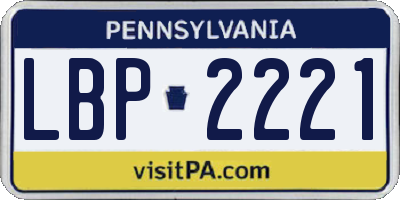 PA license plate LBP2221