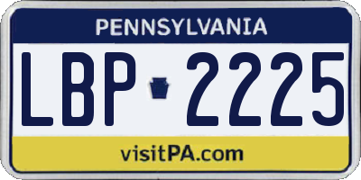PA license plate LBP2225