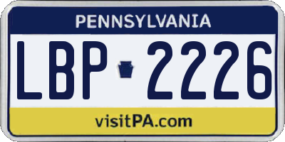 PA license plate LBP2226