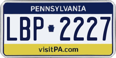 PA license plate LBP2227