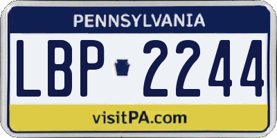 PA license plate LBP2244