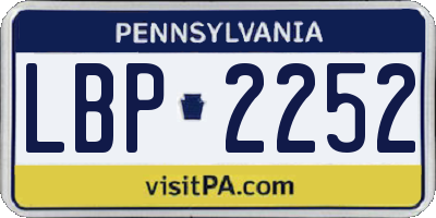 PA license plate LBP2252