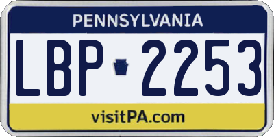 PA license plate LBP2253