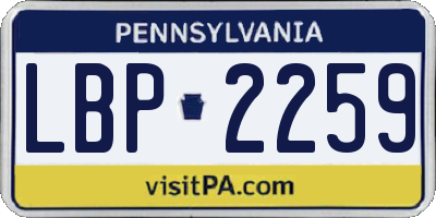 PA license plate LBP2259
