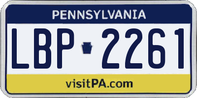 PA license plate LBP2261