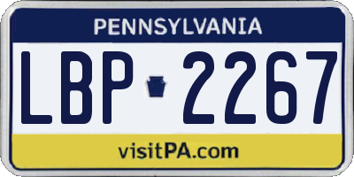 PA license plate LBP2267