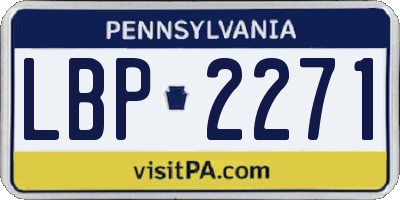 PA license plate LBP2271