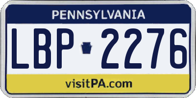 PA license plate LBP2276