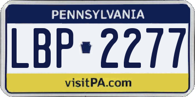 PA license plate LBP2277