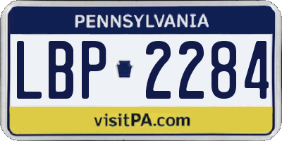 PA license plate LBP2284
