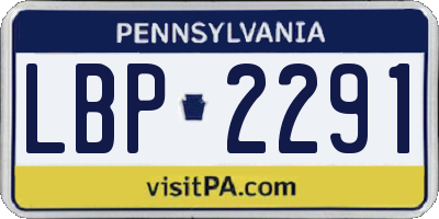 PA license plate LBP2291