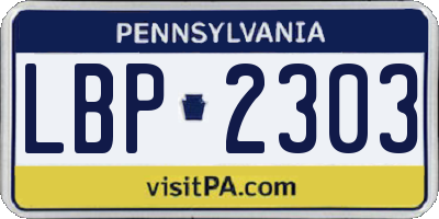 PA license plate LBP2303