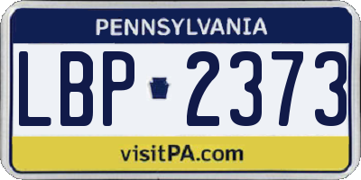 PA license plate LBP2373