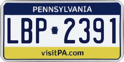 PA license plate LBP2391