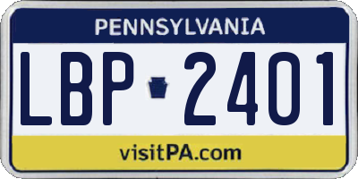 PA license plate LBP2401