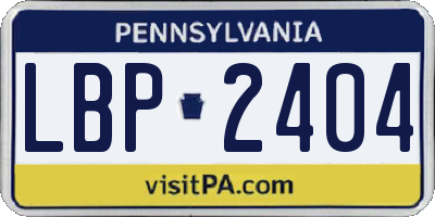 PA license plate LBP2404