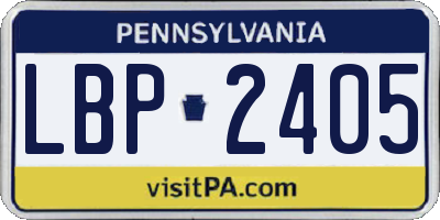 PA license plate LBP2405