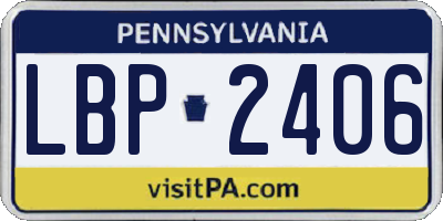 PA license plate LBP2406