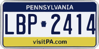 PA license plate LBP2414