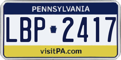 PA license plate LBP2417