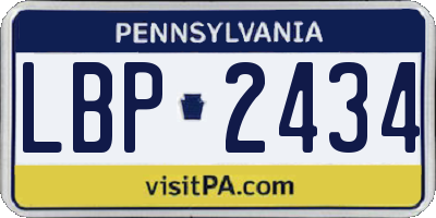 PA license plate LBP2434