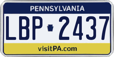PA license plate LBP2437