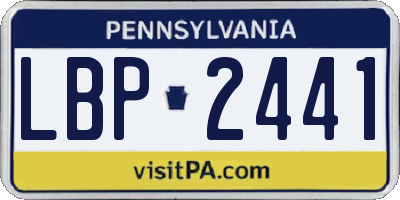 PA license plate LBP2441