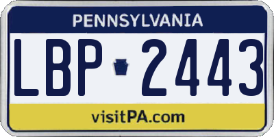 PA license plate LBP2443