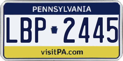 PA license plate LBP2445