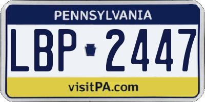 PA license plate LBP2447